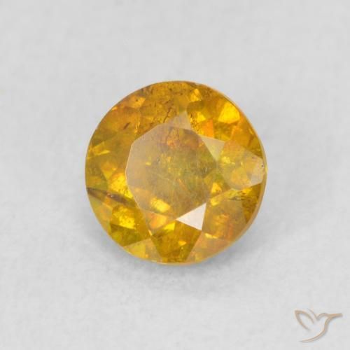 9,17 ctw natürlicher Tiefes Goldorange Sphalerit, Runden, SI
