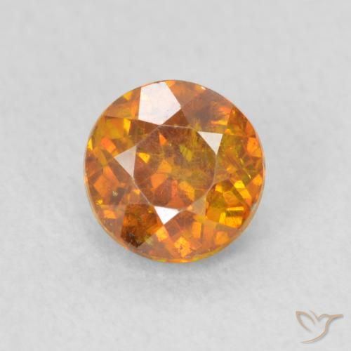 0.84ct Natürlicher bräunlich-orange Sphalerit, Runden, SI