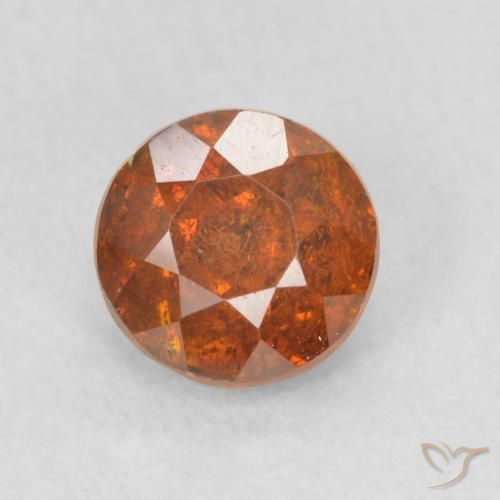 1.28ct Natürlicher rötlich-orange Sphalerit, Runden, SI