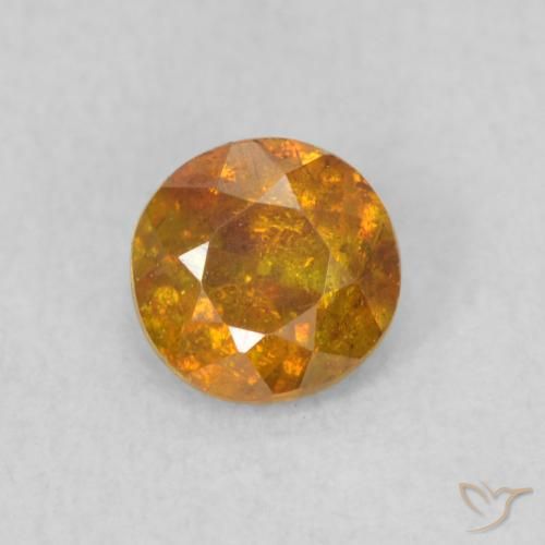 0.47ct Natürlicher bräunlich-orange Sphalerit, Runden, SI