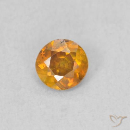 0.27ct Natürlicher Aprikose Orange Sphalerit, Runden, SI