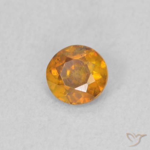 9,17 ctw natürlicher Aprikose Orange Sphalerit, Runden, SI