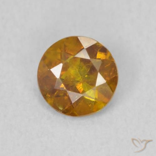 0.46ct Natürlicher Mittelorange Sphalerit, Runden, SI