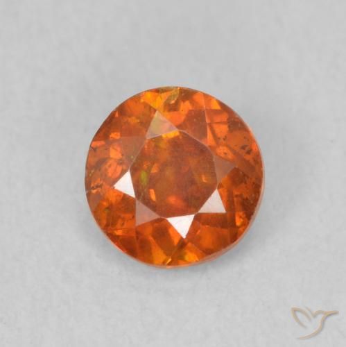 0.56ct Natürlicher Mittelorange Sphalerit, Runden, SI