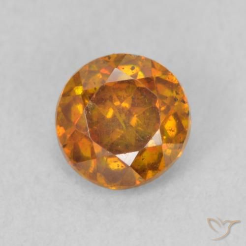 0.73ct Natürlicher bräunlich-orange Sphalerit, Runden, SI
