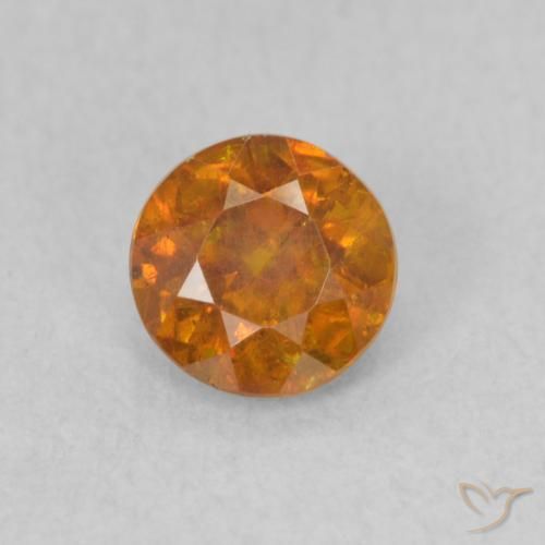 0.53ct Natürlicher Mittelorange Sphalerit, Runden, SI