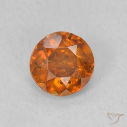 0.57ct Natürlicher Amber Orange Sphalerit, Runden, SI