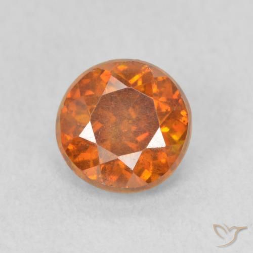 0.94ct Natürlicher Medium Dark-Orange Sphalerit, Runden, VS