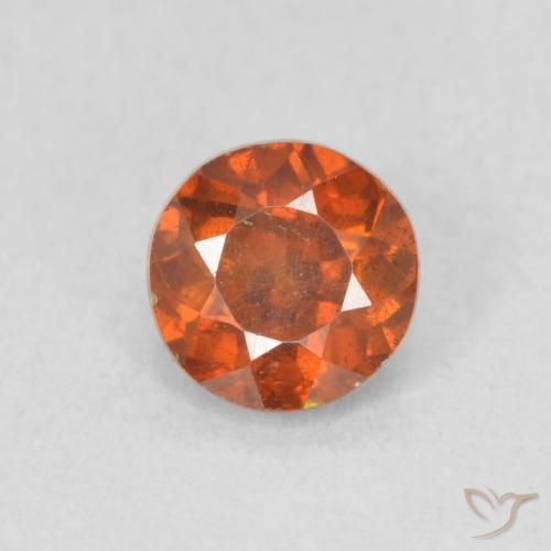 0.68ct Natürlicher rötlich-orange Sphalerit, Runden, VS-SI