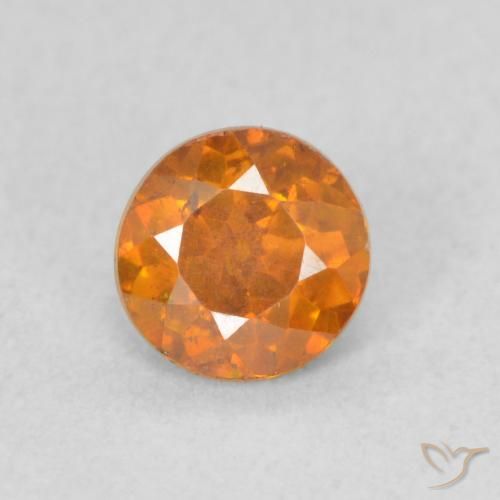 0.57ct Natürlicher Intensives Orange Sphalerit, Runden, VS-SI