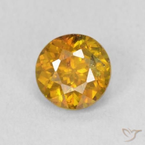 0.80ct Natürlicher Gold-Orange Sphalerit, Runden, VS-SI
