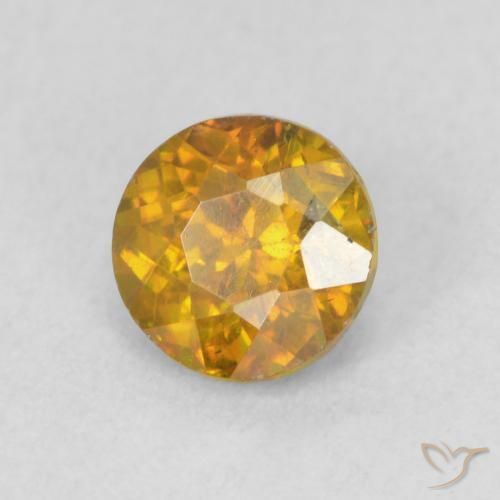 9,17 ctw natürlicher Gold-Orange Sphalerit, Runden, VS-SI