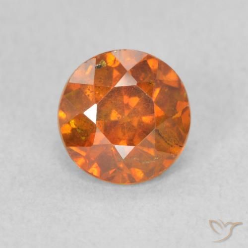 0.83ct Natürlicher tieforange Sphalerit, Runden, VS-SI