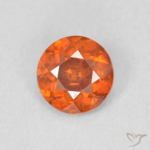 0.43ct Natürlicher Mittelorange Sphalerit, Runden, VS-SI