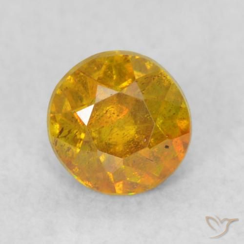 0.42ct Natürlicher Orange-Gold Sphalerit, Runden, SI