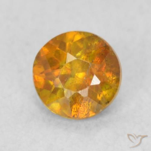 0.40ct Natürlicher Honig-orange Sphalerit, Runden, SI