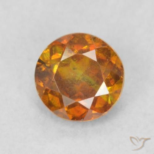 0.45ct Natürlicher bräunlich-orange Sphalerit, Runden, SI