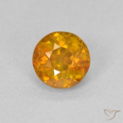 0.70ct Natürlicher tieforange Sphalerit, Runden, SI