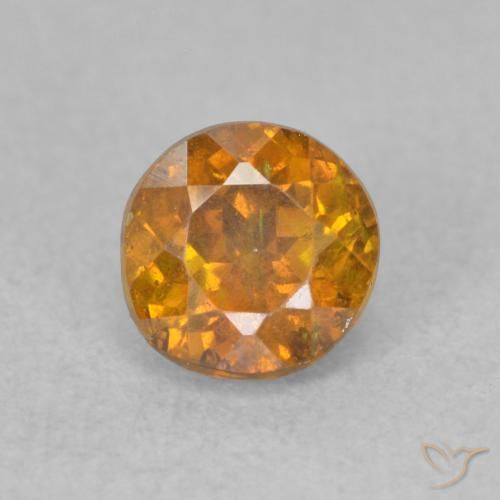 0.74ct Natürlicher Erde Orange Sphalerit, Runden, SI