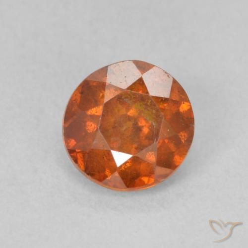 0.81ct Natürlicher Mittelorange Sphalerit, Runden, SI