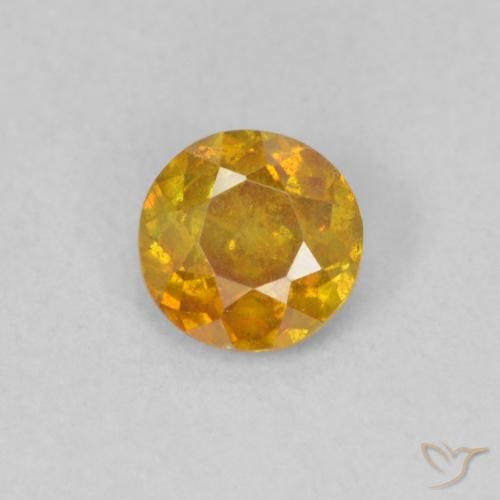0.45ct Natürlicher Mittelorange Sphalerit, Runden, SI
