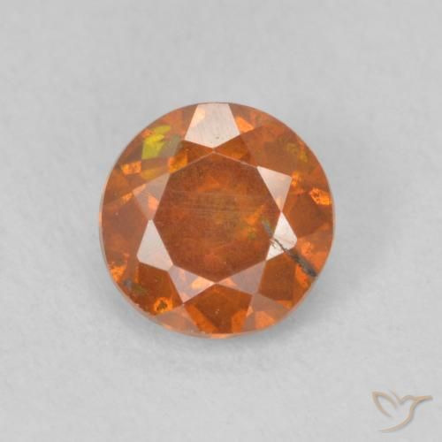 0.85ct Natürlicher Medium Dark-Orange Sphalerit, Runden, SI