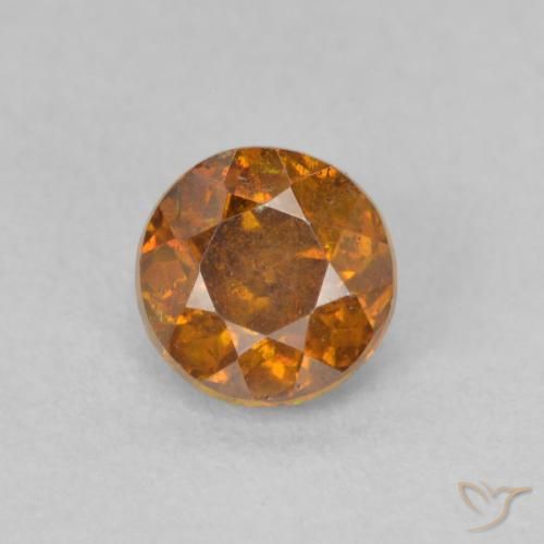 0.75ct Natürlicher Erde Orange Sphalerit, Runden, SI