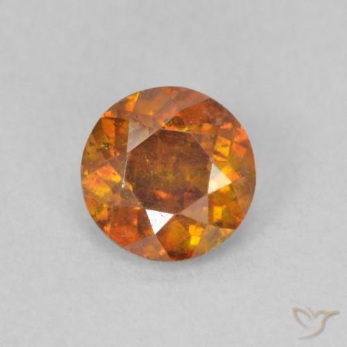 0.66ct Natürlicher Erde Orange Sphalerit, Runden, SI