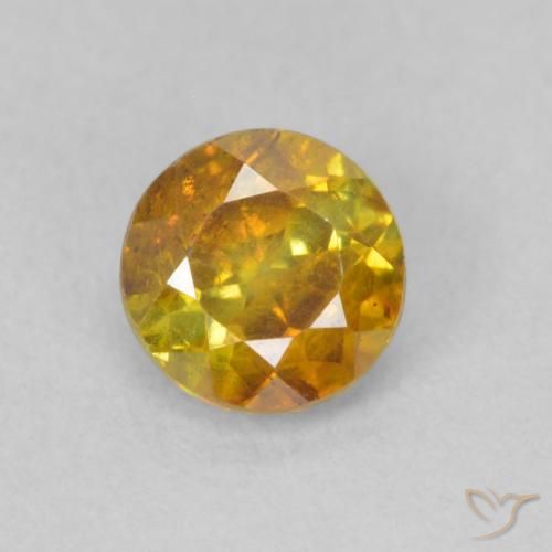 0.81ct Natürlicher gold-braun Sphalerit, Runden, SI