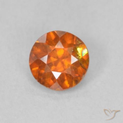0.42ct Natürlicher tieforange Sphalerit, Runden, SI