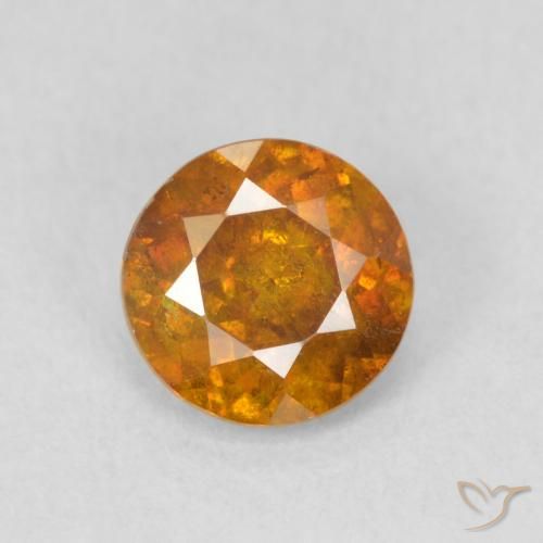 0.87ct Natürlicher bräunlich-orange Sphalerit, Runden, SI