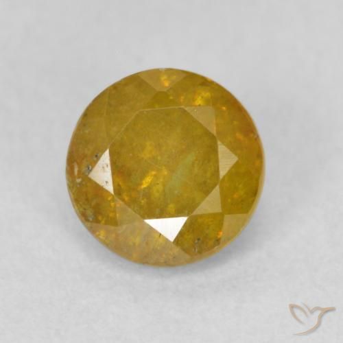 0.85ct Natürlicher gold-braun Sphalerit, Runden, SI, Photo A