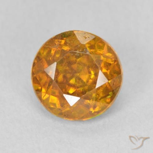 1.37ct Natürlicher tieforange Sphalerit, Runden, SI