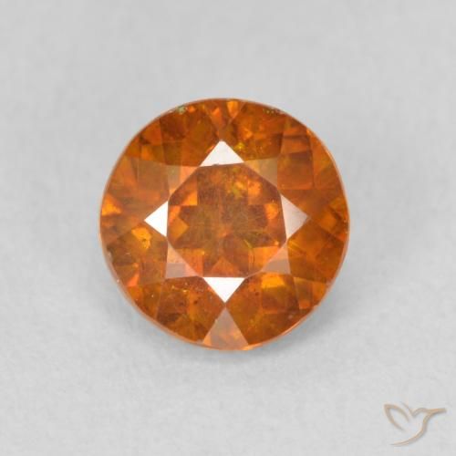 1.10ct Natürlicher Mittelorange Sphalerit, Runden, SI