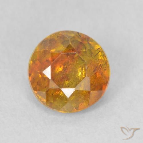 0.88ct Natürlicher gold-braun Sphalerit, Runden, SI