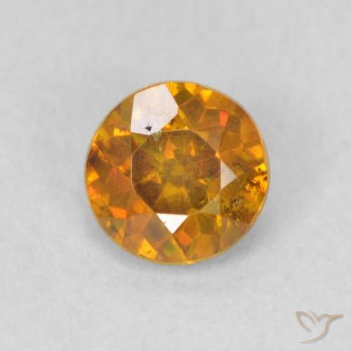 0.48ct Natürlicher Erde Orange Sphalerit, Runden, SI