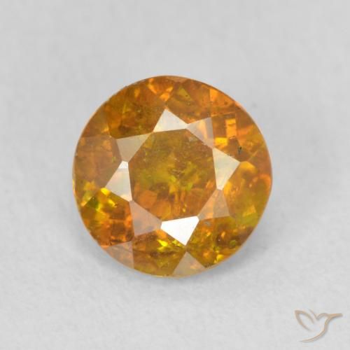 1.11ct Natürlicher Mittelorange Sphalerit, Runden, SI