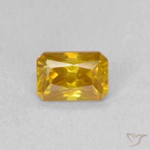 0.96ct Natürlicher Gold-Orange Sphalerit, Smaragdschliff, VS-SI