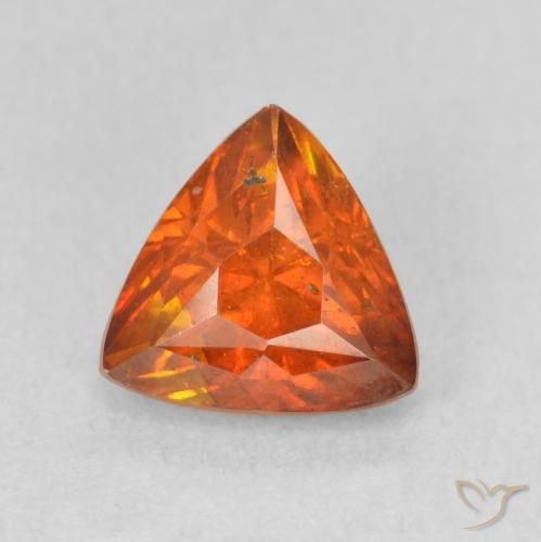 1.69ct Natürlicher Mittelorange Sphalerit, Trillion, SI