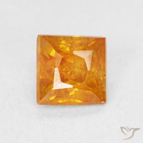0.85ct Natürlicher Mittelorange Sphalerit, Quadrat, SI, Photo A