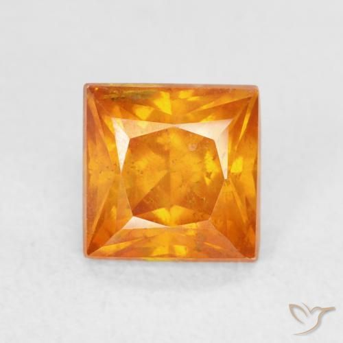 1.33ct Natürlicher Aprikose Orange Sphalerit, Quadrat, SI