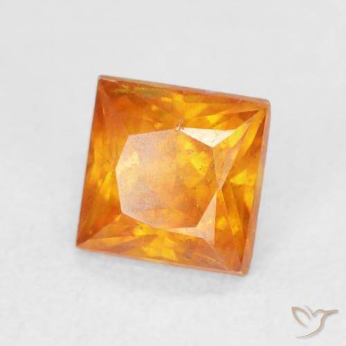 9,17 ctw natürlicher Aprikose Orange Sphalerit, Quadrat, SI