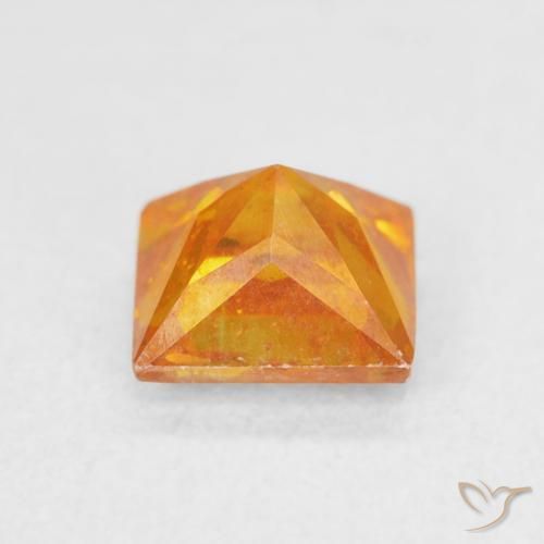 9,17 ctw natürlicher Aprikose Orange Sphalerit, Quadrat, SI