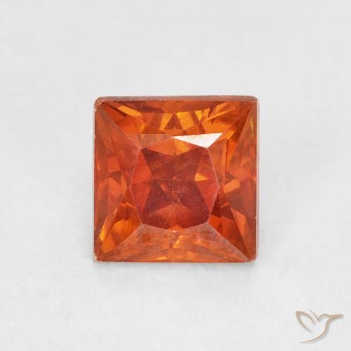 1.08ct Natürlicher Feuerorange Sphalerit, Quadrat, SI