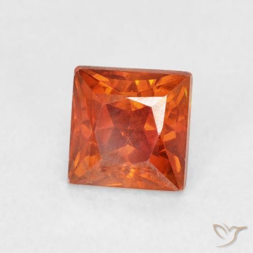 9,17 ctw natürlicher Feuerorange Sphalerit, Quadrat, SI