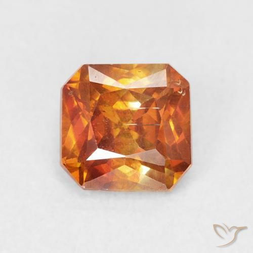 1.21ct Natürlicher Medium Dark-Orange Sphalerit, Smaragdschliff, SI