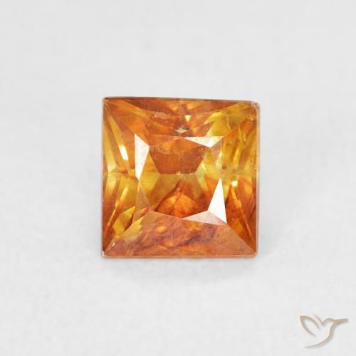 0.88ct Natürlicher Mittelorange Sphalerit, Quadrat, SI