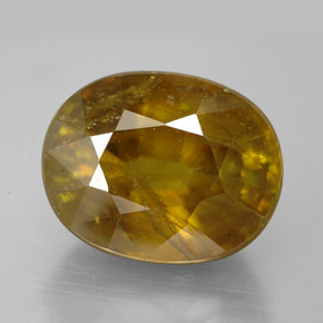 11,45 ctw natürlicher gelber Sphen, Oval Schliff, SI
