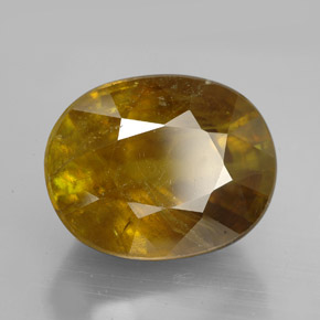 11,45 ctw natürlicher gelber Sphen, Oval Schliff, SI