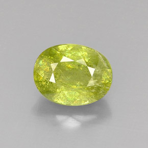5,59 ctw natürlicher grüner Sphen, Oval Schliff, SI